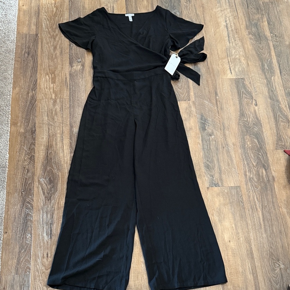 Leith Black Wrap Jumpsuit